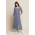 Letnia długa sukienka Nancy niebiesko-biało-brązowa - Benedict