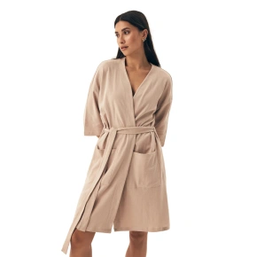 Szlafrok damski 42779 Nilsa beżowy - HENDERSON