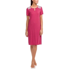 Damska koszula nocna 12142-44 czerwona w kropki - Vamp