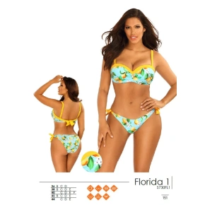 Damski dwuczęściowy strój kąpielowy S730FL1-1 Florida 1 niebieski/żółty - Self