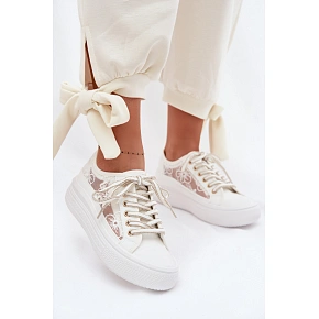 Dámské tenisky s krajkou LCW-26-44-4480 bílé . Lee Cooper