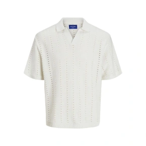 Jack&Jones koszulka męska JORPAROS KNIT ESTER SS CROCHET POLO 12272562 SEA SALT Jack&Jones koszulka męska JORPAROS KNIT ESTER SS CROCHET POLO 12272562 SEA SALT