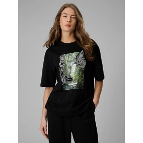 T-shirt loose z nadrukiem damski 4F 4FRSS26TTSHF3706-20S dámské