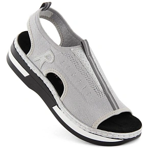 Komfortowe sandały wsuwane Rieker W RKR686 metallic