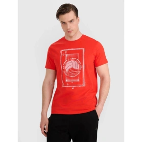 T-shirt regular z nadrukiem siatkarskim męski 4F 4FRAW25TTSHM3236-62S pánské