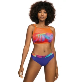 Damski dwuczęściowy strój kąpielowy S47N-33 Active Sport pomarańczowo-ciemnoniebieski - Self