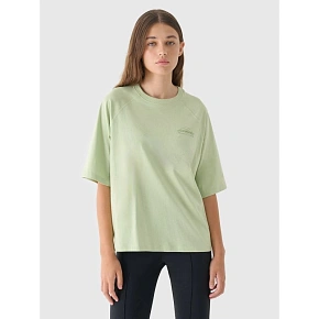 T-shirt oversize z nadrukiem damski 4F 4FRAW24TTSHF2583-44S