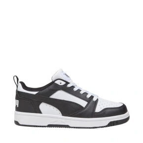 Buty dla dzieci Puma Rebound V6 Lo Mid biało-czarne 393833 01