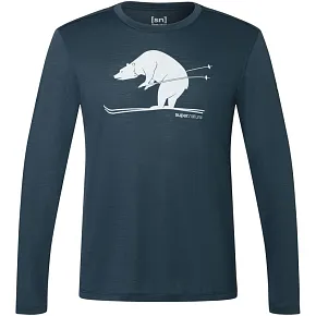 Koszulka z długim rękawem męska SUPER.NATURAL M Ski Karl LS granatowa pánské Koszulka z długim rękawem męska SUPER.NATURAL M Ski Karl LS granatowa pánské