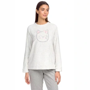 Piżama damska z aplikacją kota 15234 - 473 Grey - Vamp