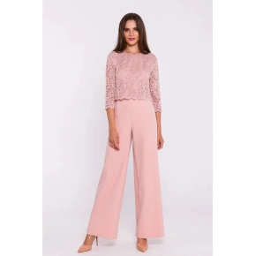 Kombinezon damski S381 pudrowy róż - Stylove
