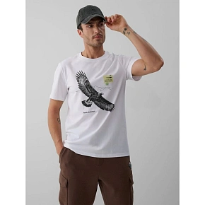 T-shirt regular z nadrukiem męski 4F 4FKAW26TTSHM4499-10S T-shirt regular z nadrukiem męski 4F 4FKAW26TTSHM4499-10S