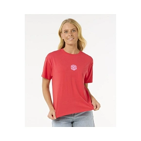 Koszulka RIP CURL Icons Of Surf Relaxed Tee czerwony Koszulka RIP CURL Icons Of Surf Relaxed Tee czerwony