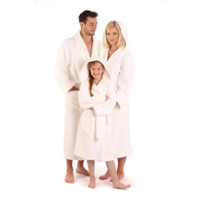 ACTION Szlafrok unisex z kapturem Athena 3116 0100 biały - Vestis