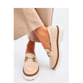 Półbuty / mokasyny damskie model MM848 Jasny beż - Seastar