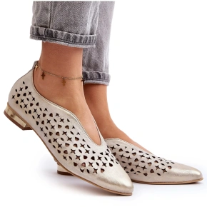 Baleriny damskie 2883/004 ecru - ZAZOO