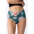 Majtki damskie Tea Rose Simple Brasil Maxi w kolorze zielonym z wzorem - Julimex