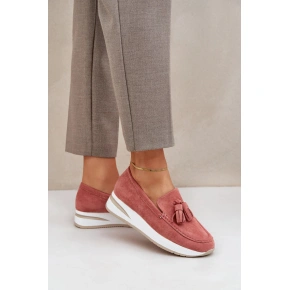 Mokasyny TQ2407 różowo-białe - Stawiaj kroki w dobrym stylu