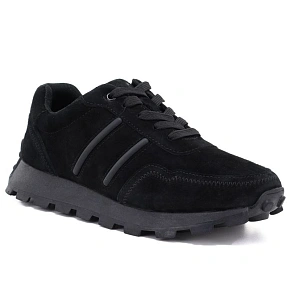 Skórzane półbuty sneakersy platformy czarny S.Barski Skórzane półbuty sneakersy platformy czarny S.Barski