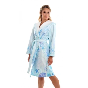 Szlafrok damski z kapturem ANJU 3051 0002 Jasnoniebieski Morski - Vestis