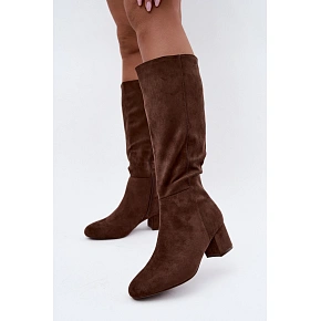 Dámské kozačky HY62-8131 hnědé - FashionStreet