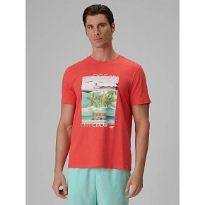 T-shirt regular z nadrukiem męski 4F 4FRSS26TTSHM4304-63S T-shirt regular z nadrukiem męski 4F 4FRSS26TTSHM4304-63S