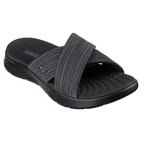 Skechers damskie Japonki GO WALK FLEX SANDAL IMPRESSED 141420 BKGY
