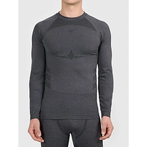 Bezszwowa bielizna narciarska termoaktywna z wykończeniem szybkoschnącym - longsleeve męski 4F 4FWAW26USEAM311-21M pánské