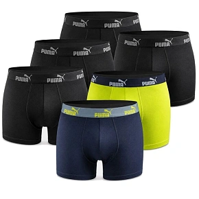 Puma bokserki majtki męskie Boxershorts 6PAK czarne zielone granatowe Puma bokserki majtki męskie Boxershorts 6PAK czarne zielone granatowe