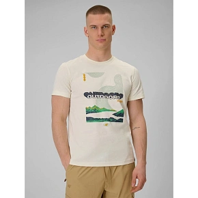 T-shirt regular z nadrukiem męski 4F 4FRAW25TTSHM3378-11S pánské T-shirt regular z nadrukiem męski 4F 4FRAW25TTSHM3378-11S pánské