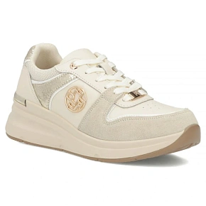 Skórzane półbuty damskie sneakersy beżowe Filippo DP7769 dámské