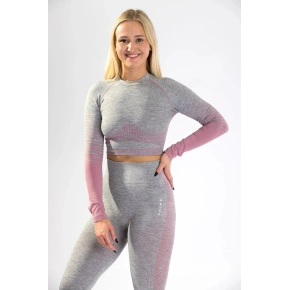 Damski top z długim rękawem 5.0. różowe pasemka - Naine