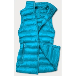 Krótka pikowana kamizelka damska 23077-243 Jasnoniebieski - J.STYLE