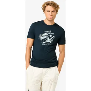 Koszulka z krótkim rękawkiem męska SUPER.NATURAL M FREERIDE SOCIETY TEE granatowa