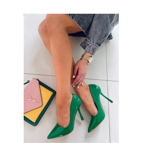 Damskie szpilki na obcasie NF-79P Ciemnozielony - Seastar