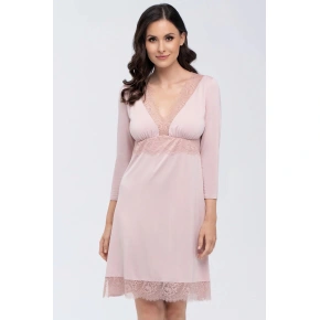 Koszula nocna damska Thelma pudrowy róż - Babella