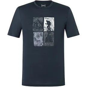 Koszulka z krótkim rękawkiem męska SUPER.NATURAL M GO HIKING TEE granatowa pánské