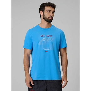 T-shirt regular z nadrukiem męski 4F 4FRSS26TTSHM4039-33S