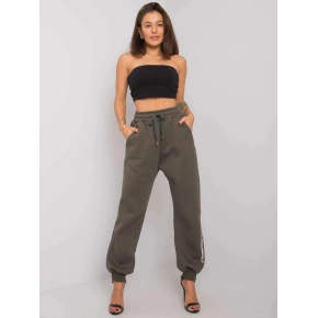 Damskie spodnie dresowe 7237.81 ciemny khaki - FPrice