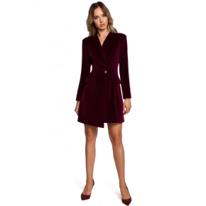 Aksamitna marynarka damska M562 burgundowa - Moe