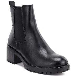 Botki damskie sztyblety na klocku ocieplane czarne Potocki SZ12742 Botki damskie sztyblety na klocku ocieplane czarne Potocki SZ12742
