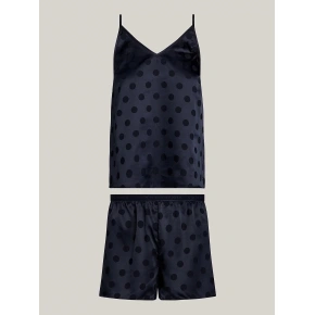 Damski zestaw piżamowy GIFT PYJ CAMI SET & SLIPPERS UW0UW04855 DW5 tm. niebieski - Tommy Hilfiger
