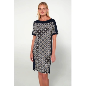 Sukienka z krótkim rękawem 20502 niebiesko-biała - Vamp