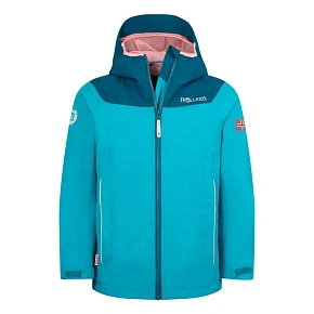 Kurtka Trollkids Bergen Waterproof mgła akwamarynowa/niebieski portowy/brzoskwinia mellow (611-137) Kurtka Trollkids Bergen Waterproof mgła akwamarynowa/niebieski portowy/brzoskwinia mellow (611-137)