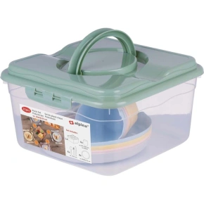 ZESTAW NACZYŃ TURYSTYCZNO PIKNIKOWYCH 21 ELEMENTÓW ALPINA