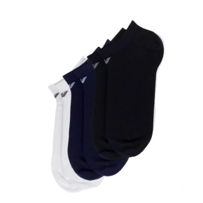 Emporio Armani skarpety stopki Calza bawełna wygodne 3-Pack granatowe czarne białe
