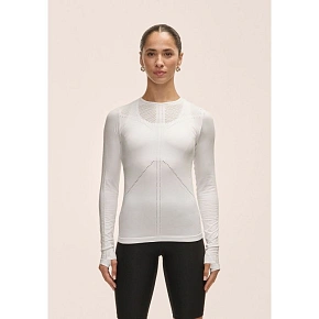 Koszulka damska Casall Maze Long Sleeve biały