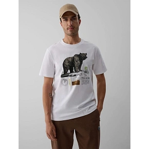 T-shirt regular z nadrukiem męski 4F 4FKAW26TTSHM4473-11S T-shirt regular z nadrukiem męski 4F 4FKAW26TTSHM4473-11S