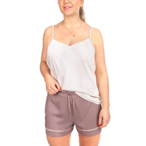 Szorty piżamowe damskie QS6449E-DVB brązowe - Calvin Klein