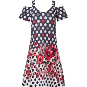 Damska sukienka plażowa 16201-120-3 niebieska w kropki - Pastunette